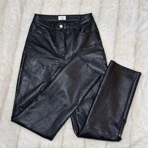 ARITZIA Wilfred Melina Black Faux Leather Pants